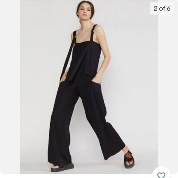 NWT Cynthia Rowley Devin Black Jumpsuit Overalls - Picture 4 of 6